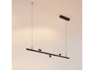 Suspension noire système magnétique 3 spots et 2 profilés led 27w - lyne