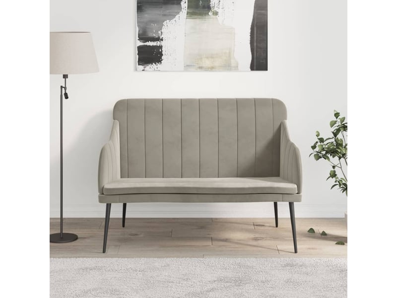  Banc chambre, banc de lit gris clair 110x76x80 cm velours shl44669  - Conforama B