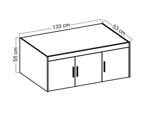 Surmeuble armoire storicos 3 portes chêne sonoma 133x55x53 cm