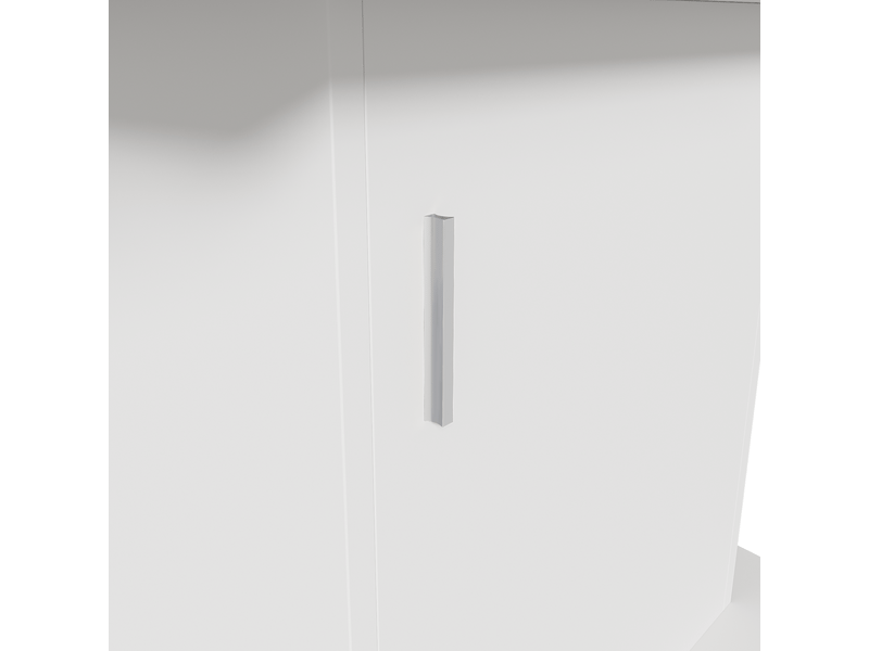  Table de salle à manger extensible avec rangement intégré en panneaux de particules blanc et argent  - Conforama D