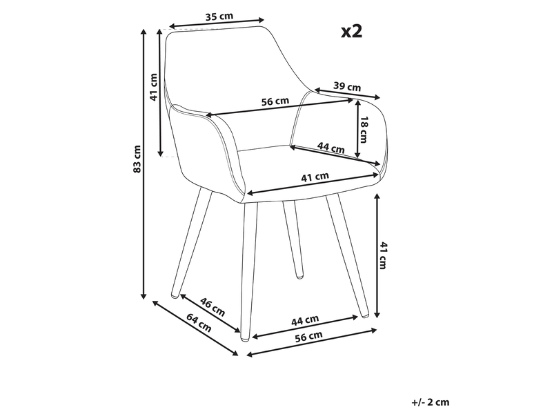 Lot de 2 chaises de salle à manger mori velours côtelé beige  - Conforama C