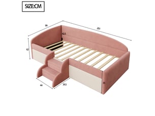 Lit simple 90x190 cm coloris rose
