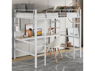 Lit mezzanine 90x200 cm <strong></strong> <strong></strong> coloris blanc