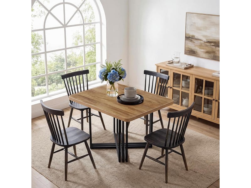 Table à manger pour 2 personnes, 100 cm, style industriel, chêne, table de salle à manger, table de cuisine en bois pour salle à manger, petit espace, salon - Conforama D