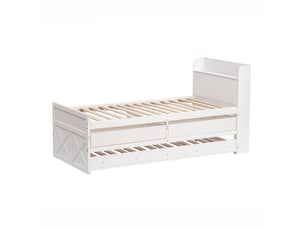 Lit simple 90x190 cm PHOEBE CAT coloris blanc