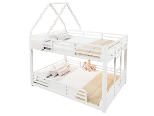 Lit superposé 140x200 cm <strong>OKMYHOME</strong>  <strong></strong> coloris blanc