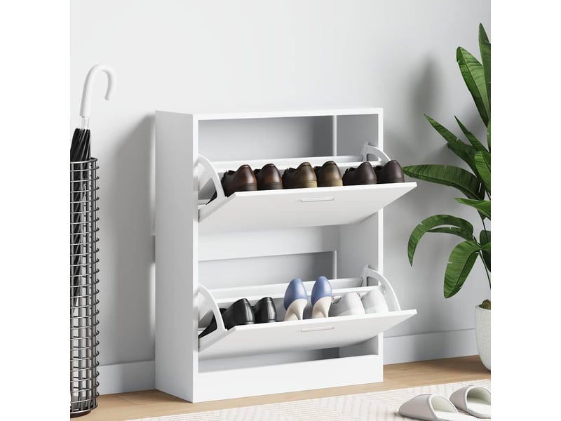  Meuble à chaussure | armoire à chaussure blanc brillant 63x24x81 cm bois ingénierie  - Conforama B