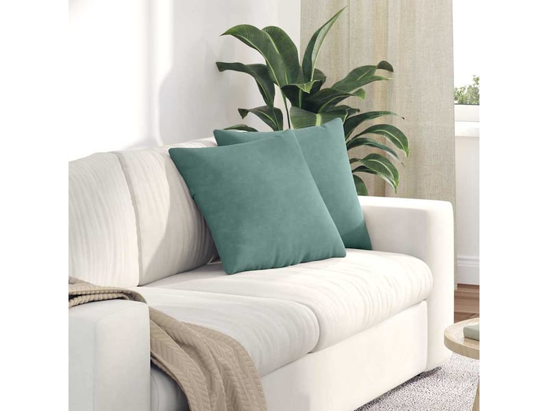 Lot de 2 coussins de canapé, coussins décoratifs vert mer 45 x 45 cm cf59212 - Conforama B