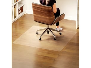 Tapis de protection de sol carré 120 x 120 cm transparent en plastique, antidérapant pour chaise de bureau