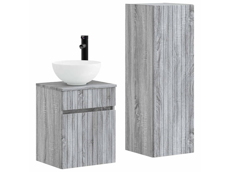 Ensemble de mobilier de salle de bain 2 pcs sonoma gris shl698 - Conforama A