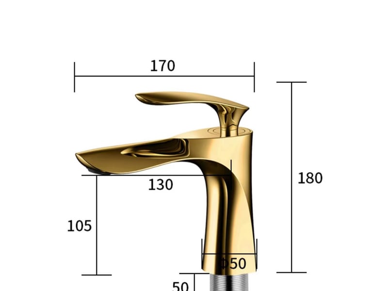  Robinet de lavabo pour salle de bain mitigeur en laiton fini or chrome doré mitigeur avec lavabo SZPA301923JJZJ - Conforama B