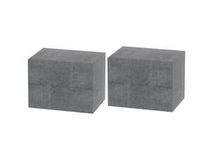 Ensemble de 2 tables de chevet suspendues modernes et peu encombrantes avec 2 tiroirs, 40 x 29 x 30 cm, gris ciment