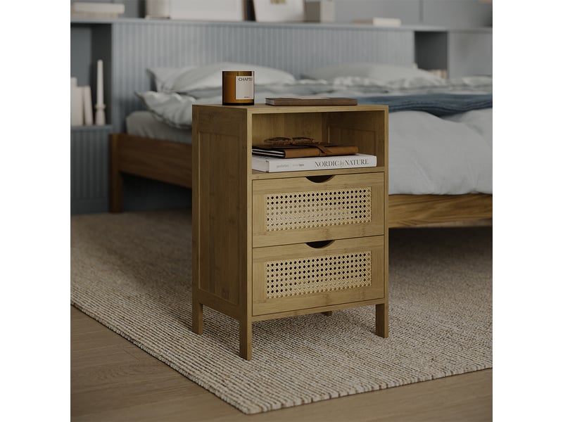 Vicco table de nuit, bambou, 40x58cm lot de 2  - Conforama C