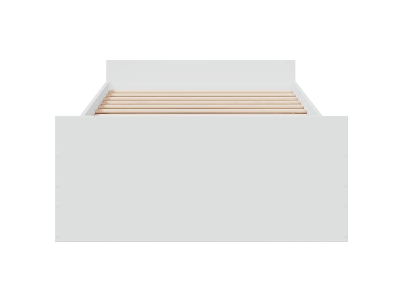  Lit simple- lit adulte -  cadre de lit avec tiroirs sans matelas blanc 100x200 cm  - Conforama C