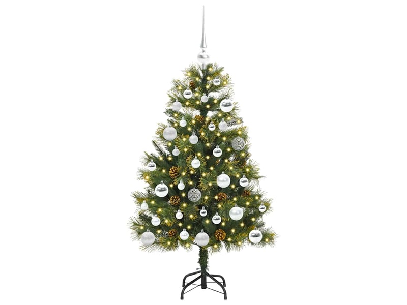  Sapin de noël - arbre de noël artificiel avec branches pliables et cônes 120 cm  - Conforama C