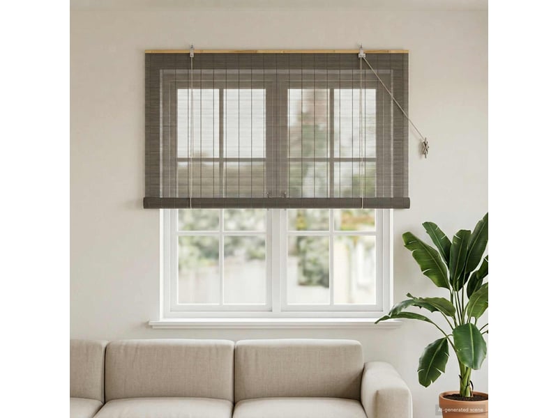  Store enrouleur, store à rouleau gris 130 x 160 cm bambou cf45246  - Conforama B