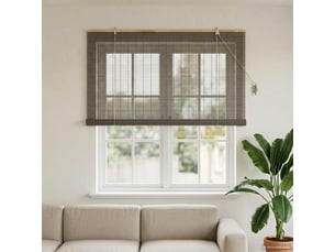 Store enrouleur, store à rouleau gris 130 x 160 cm bambou cf45246