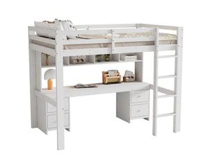 Lit mezzanine 90x200 cm BEAOK coloris blanc