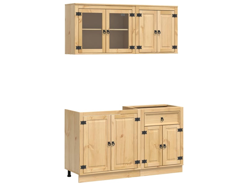 Vidaxl armoire avec étagère avec stockage 4 pcs miel pin massif  - Conforama D