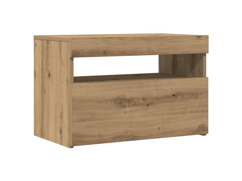 Meubles tv - banc tv - meuble de rangement avec lumières led 2 pcs chêne artisanal - Conforama E