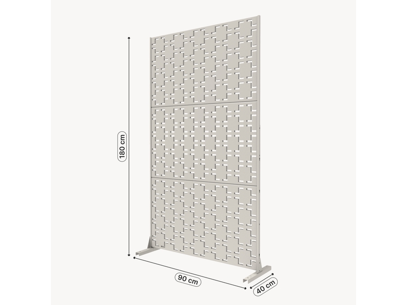  Cloison de séparation basciano pour extérieur et intérieur acier galvanisé 180 x 90 x 40 cm beige ail casa.pro Basciano - Conforama E