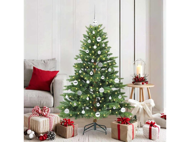  Sapin de noël - arbre de noël artificiel avec 150 led vert 150 cm pe et pvc  - Conforama B