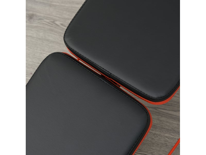 Banc de musculation pliable 137 x 51 x 50-66 cm noir et rouge en acier, réglable avec cordes de traction - Conforama E