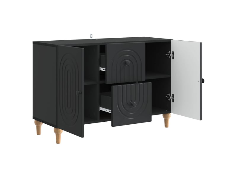  Meuble tv - banc tv - meuble de rangement avec tiroir noir 89 x 34,5 x 60 cm bois d'ingénierie  - Conforama E