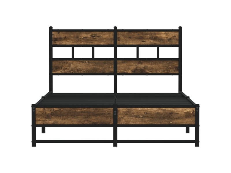  Lit double- lit adulte -  cadre de lit en métal sans matelas chêne fumé 120x190 cm  - Conforama C