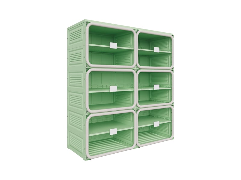  Meuble à chaussures pliable,85×34×104 cm,6 niveaux, 24 paires,porte transparente en pet,matériau pp,style moderne,vert  - Conforama A
