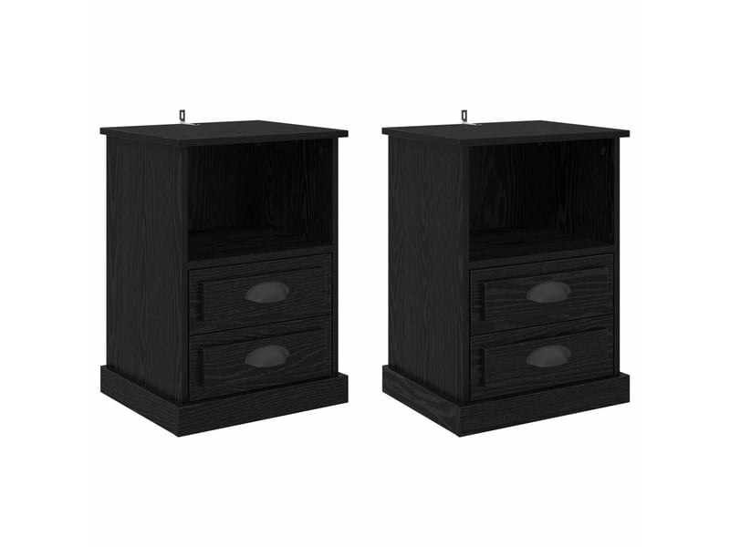 Table de chevet - cabinet de chevet - table de nuit 2 pc chêne noir 36 x 43 x 60 cm  - Conforama A