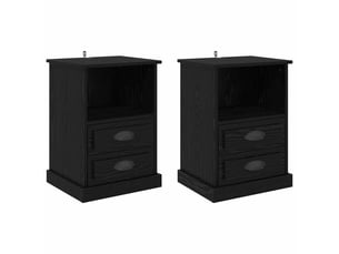 Table de chevet - cabinet de chevet - table de nuit 2 pc chêne noir 36 x 43 x 60 cm