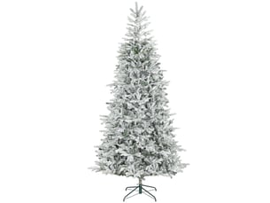 Sapin de noël enneigé de 210 cm avec branches réalistes et pied métallique pliable