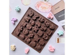 Moule à chocolat de noël en silicone - 25 cavités antiadhésives pour bonbons et gâteaux - formes thématiques pour bricolage