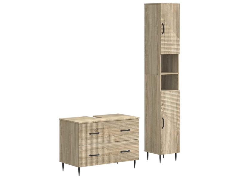 Ensemble de 2 meubles de salle de bain haarlem chêne sonoma cf63162 - Conforama A