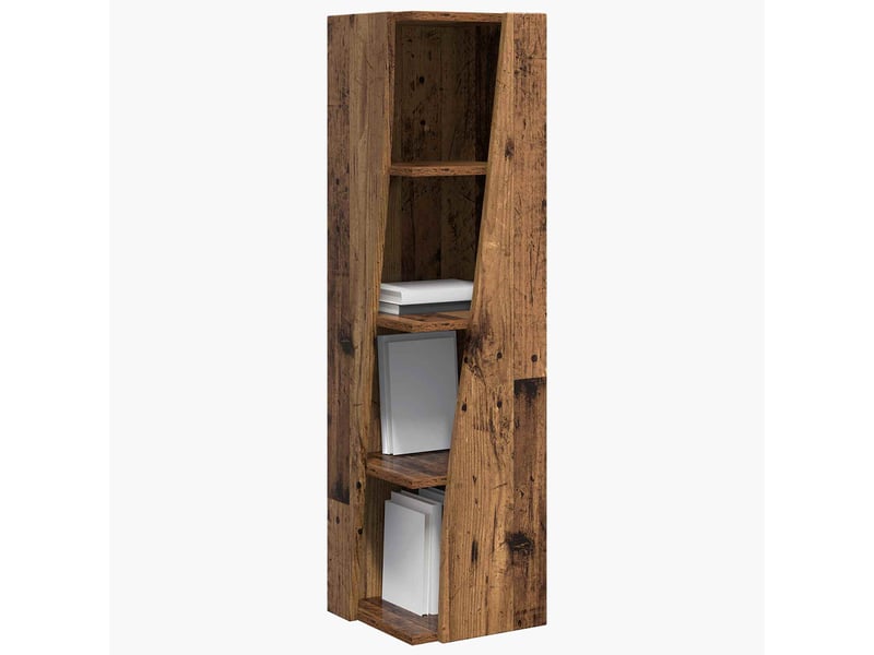  Meuble d'angle, meuble de rangement salon 27,5x27x102cm bois d'ingénierie bois ancien  - Conforama C