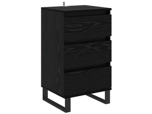 Buffet - bahut - meuble de rangement chêne noir bois d'ingénierie