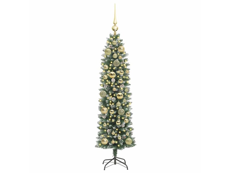  Sapin de noël - arbre de noël artificiel slim vert et blanc 120 cm  - Conforama C