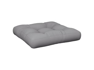 Coussin de palette, coussin de chaise, coussin de canapé gris 50x50x12 cm tissu cf55348