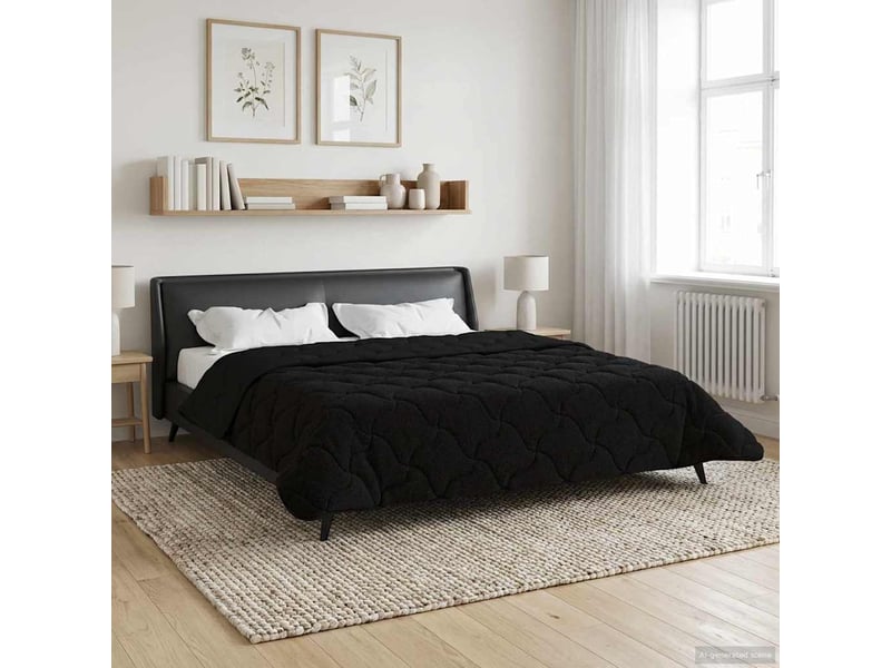  Couette - duvet d'été 200 x 200 cm été noir respirant  - Conforama D