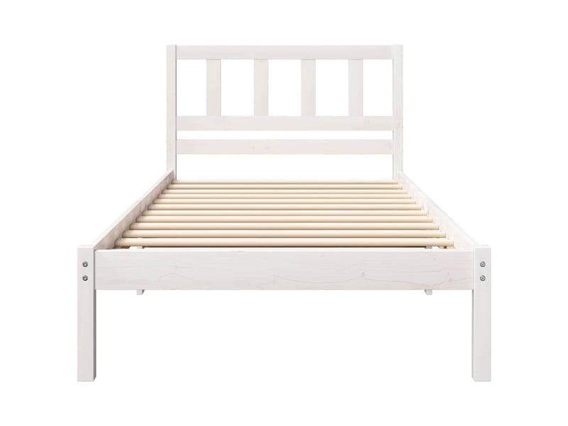  Lit simple- lit adulte -  cadre de lit avec tête de lit marron 100 x 200 cm pin massif  - Conforama C
