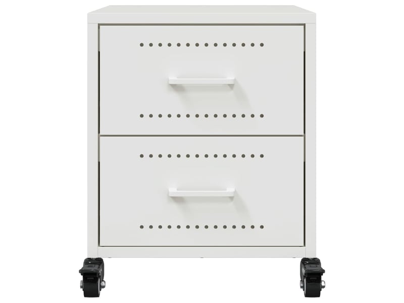  Table de chevet - cabinet de chevet - table de nuit blanc 36x39x43,5 cm acier  - Conforama E