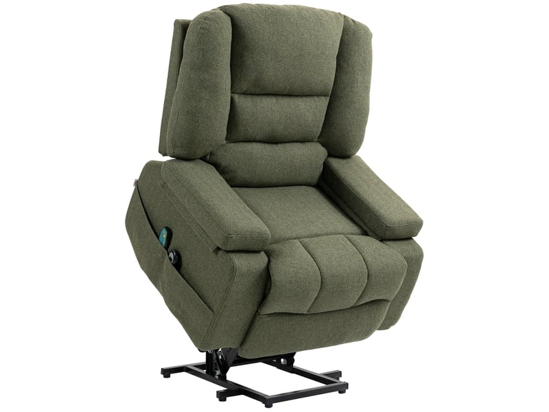  Fauteuil de massage, fauteuil de relaxation, lin (polyester), 97x90x102cm, vert  - Conforama B