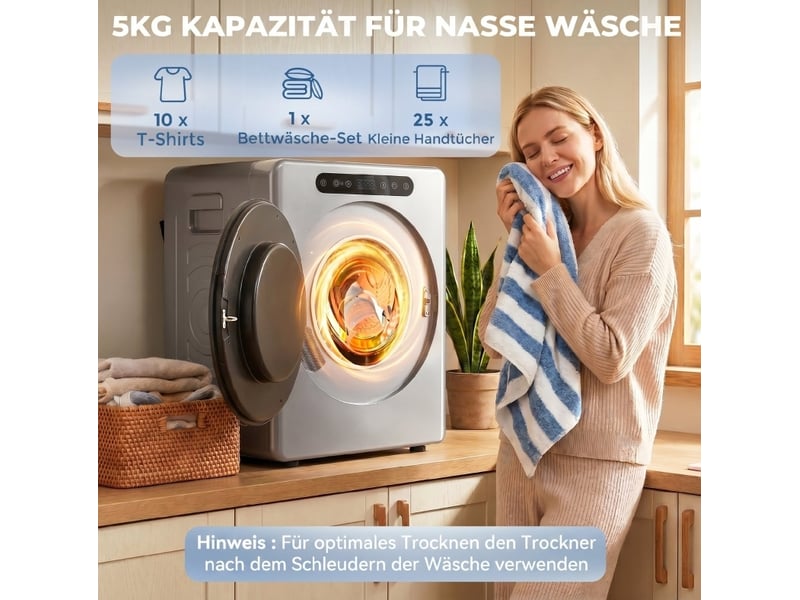  Sèche-linge à évacuation 5 kg 49x43x61 cm 1000 w argent  - Conforama D