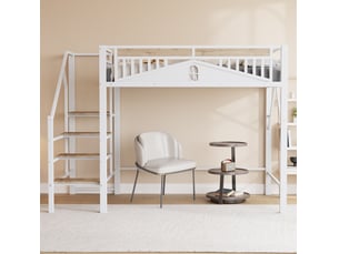 Lit mezzanine 140x200 cm VIVRYN   coloris blanc