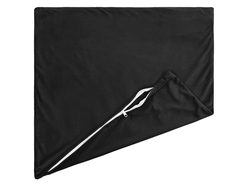  Lot de 12 coussins avec oreiller, coussins décoratifs heerlen noir velours cf50138  - Conforama D