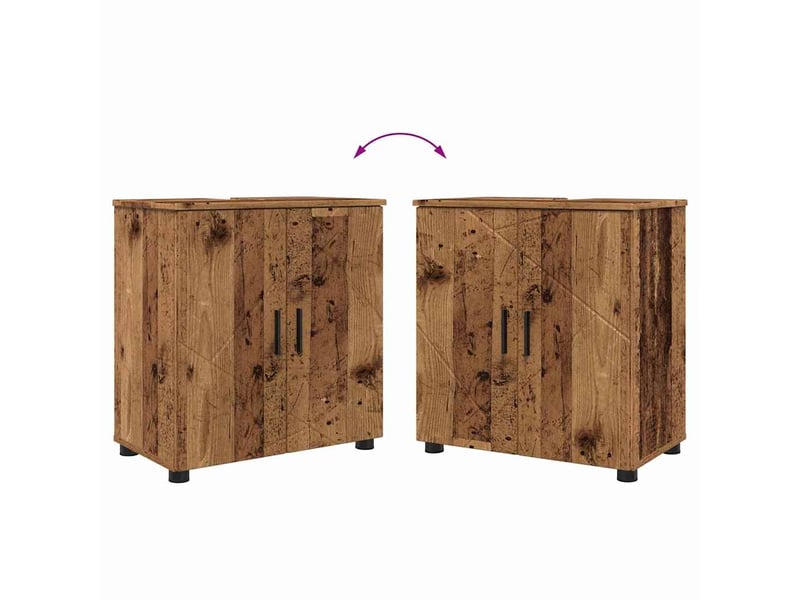 Ensemble de mobilier de salle de bain 4 pc bois ancien cf64499 - Conforama E