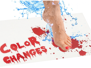 Tapis de bain – film vinyle changeant de couleur qui transforme le rouge lorsqu'il est mouillé – changement de couleur rougeblanc -40*70cm