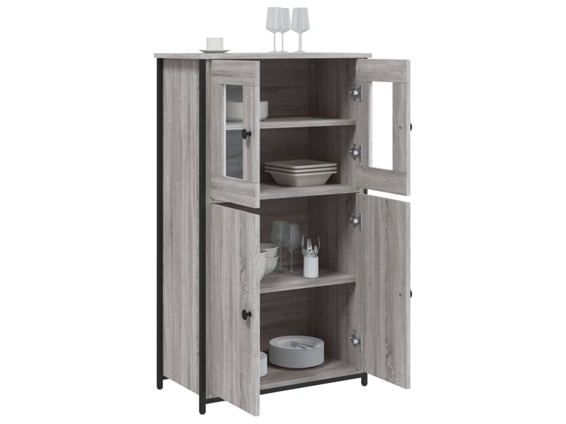  Buffet haut - bahut - meuble de rangement sonoma gris 62x32x106,5 cm bois d'ingénierie  - Conforama D