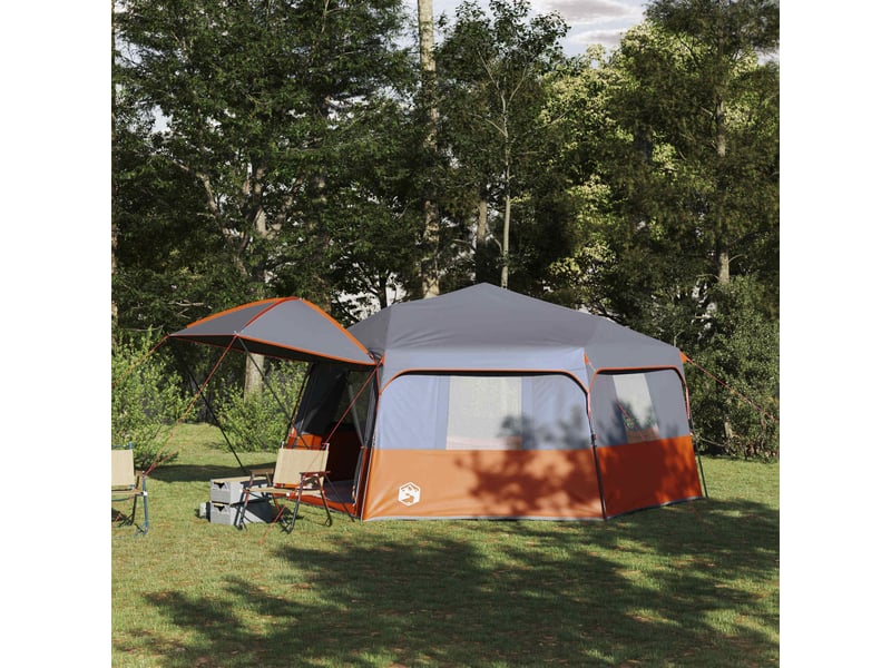  Tente instantanée camping avec auvent 12 personnes et système de libération rapide shl5688  - Conforama B